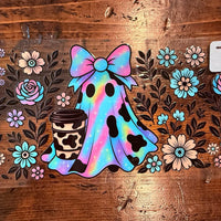 #797 Colorful ghost with coffee K's Krafty Barn