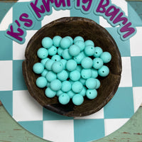 15mm Solid Silicone Beads- Mint