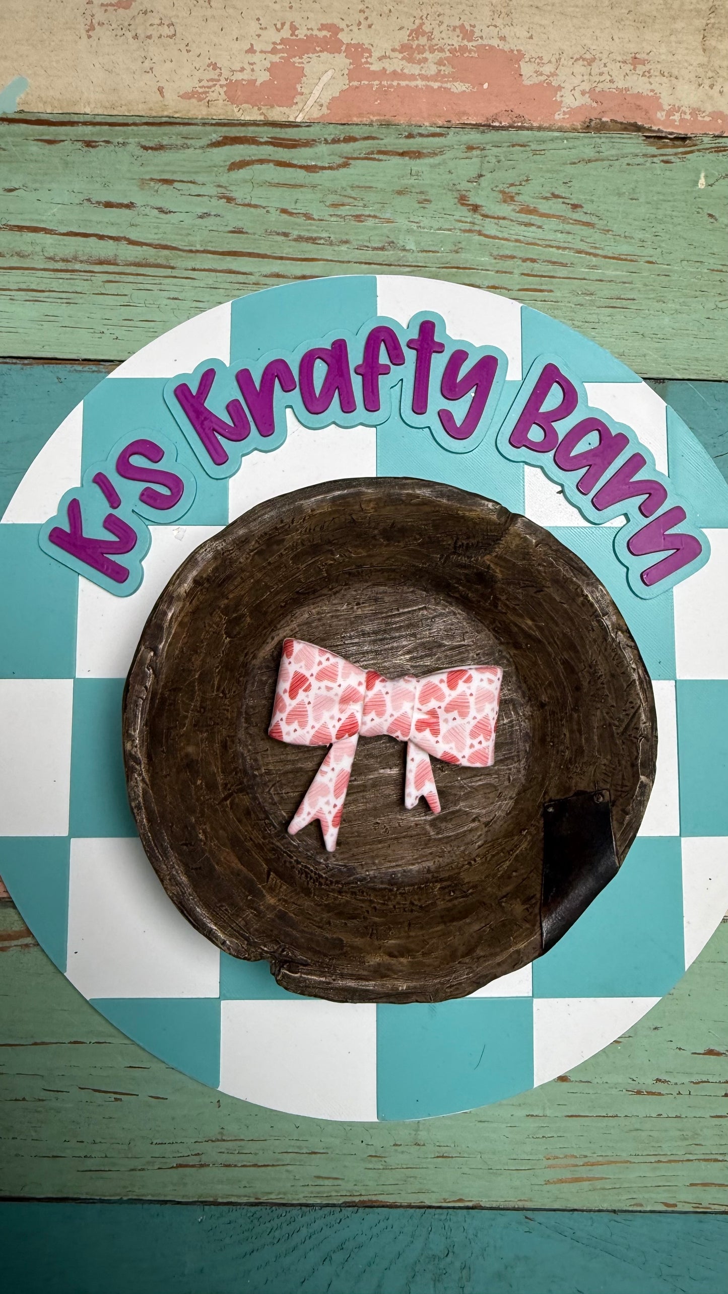 Silicone Focal Bead- Heart bow
