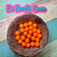 15mm Solid Silicone Beads- Neon Orange K's Krafty Barn