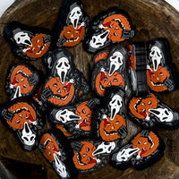 Halloween Silicone Focal Bead-Ghostface Pumpkin