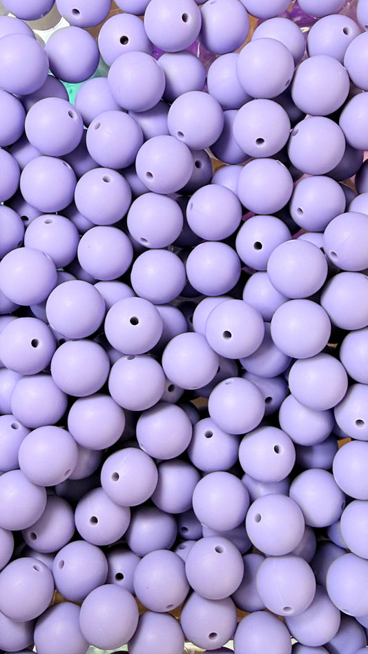 Wholesale 15mm Solid Silicone Beads- Dusty Lavender