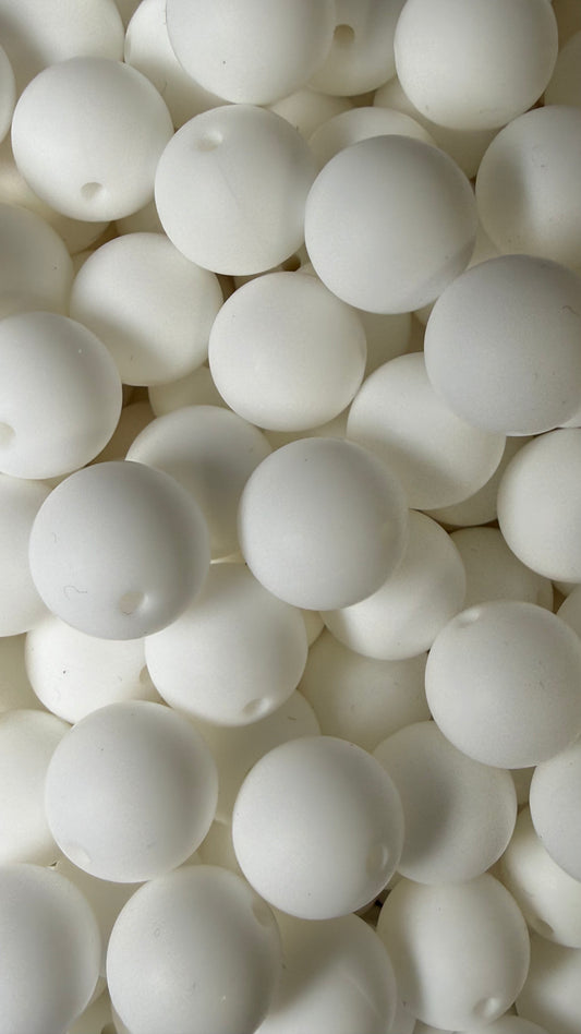Wholesale 15mm Solid Silicone Beads-White