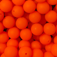 15mm Solid Silicone Beads- Neon Orange K's Krafty Barn