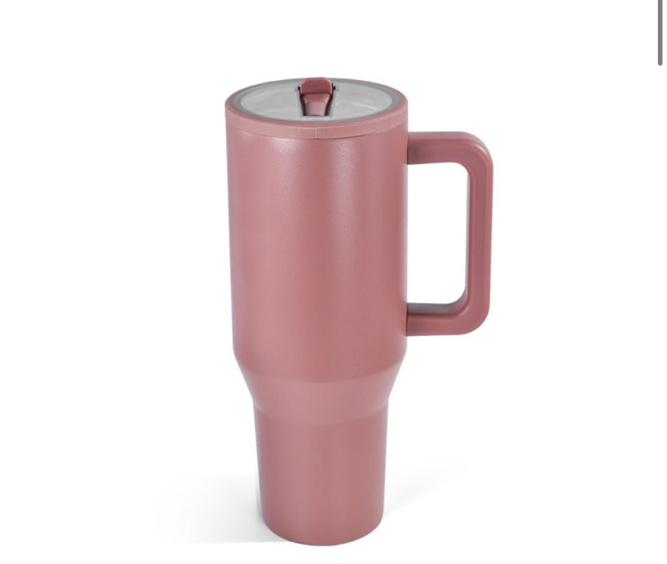 40oz Powder Coated Tumbler with Handle, Rubber Bottom & Leakproof Lid | Stainless Steel Insulated Cup