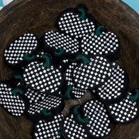 Halloween Silicone Focal Bead-Checkered Pumpkin