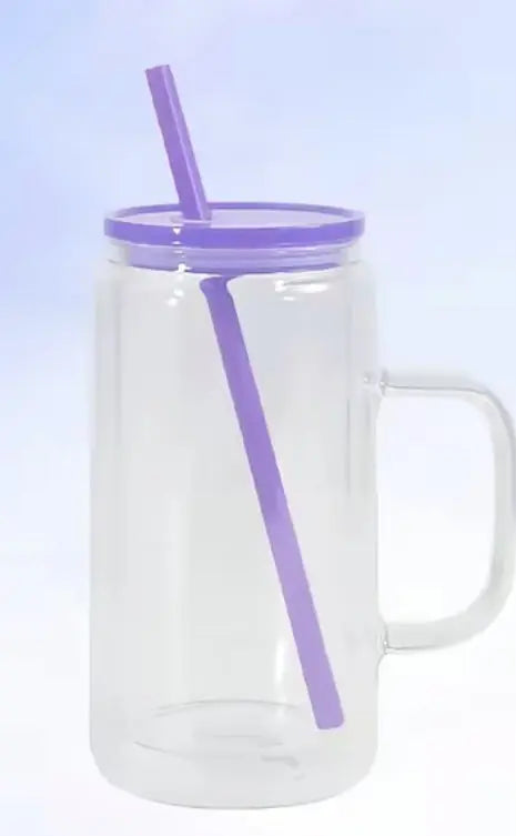 16oz Snowglobe Custom UV DTF Wrapped Tumbler with Handle K's Crafty Vibes Co.