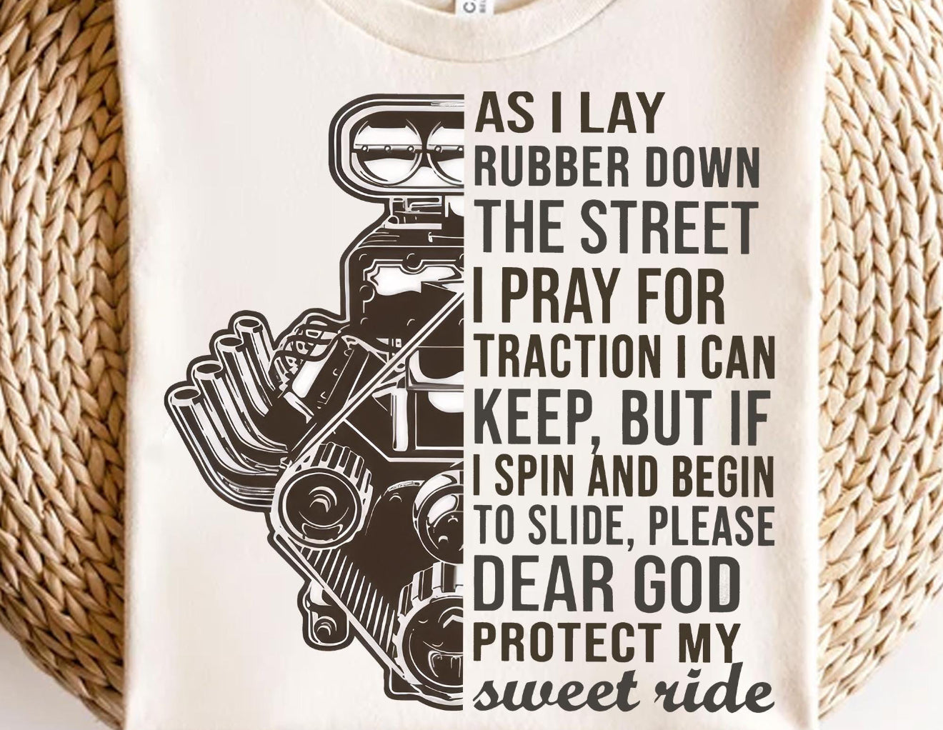 As I lay rubber down the street