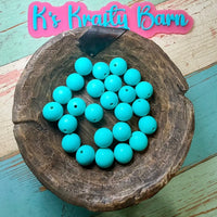 15mm Solid Silicone Beads- Teal K's Krafty Barn