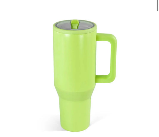 40oz Powder Coated Tumbler with Handle, Rubber Bottom & Leakproof Lid | Stainless Steel Insulated Cup K's Krafty Barn