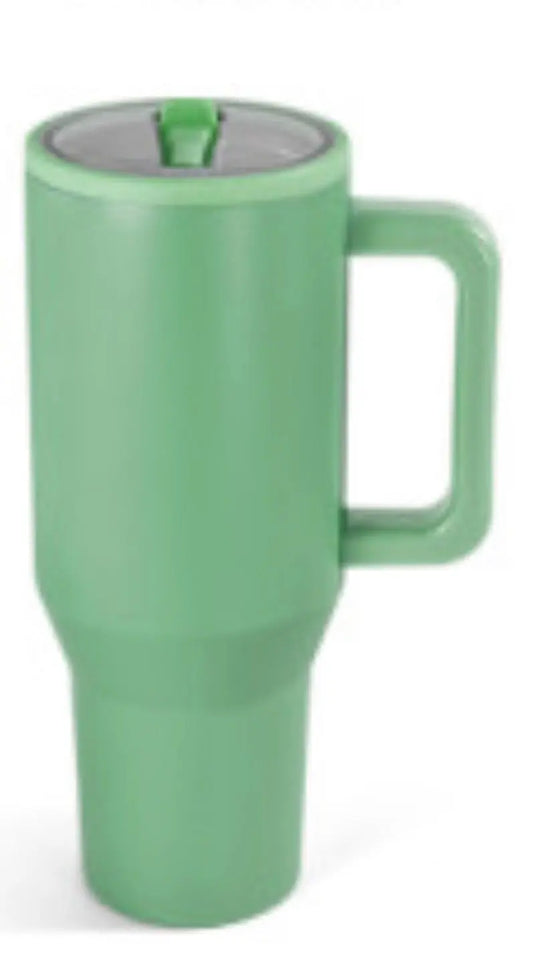 40oz Powder Coated Tumbler with Handle, Rubber Bottom & Leakproof Lid | Stainless Steel Insulated Cup K's Krafty Barn