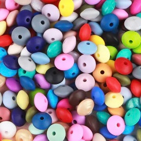 Wholesale 12mm Silicone Lentil spacers for beadable items-Random mix