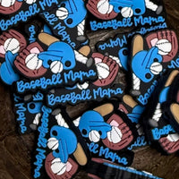 Silicone Focal Bead-Baseball Mama