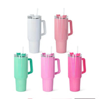 40oz Holographic Shimmer UV DTF Wrapped Tumbler – Insulated Stainless Steel Cup with Handle & Straw, Hot & Cold 24+ Hours K's Krafty Barn