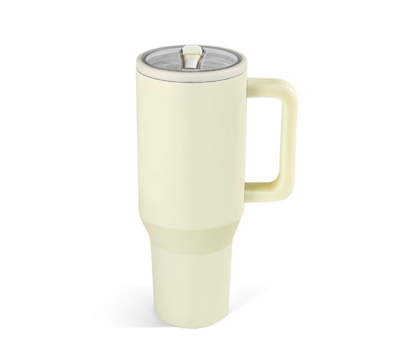 40oz Powder Coated Tumbler with Handle, Rubber Bottom & Leakproof Lid | Stainless Steel Insulated Cup