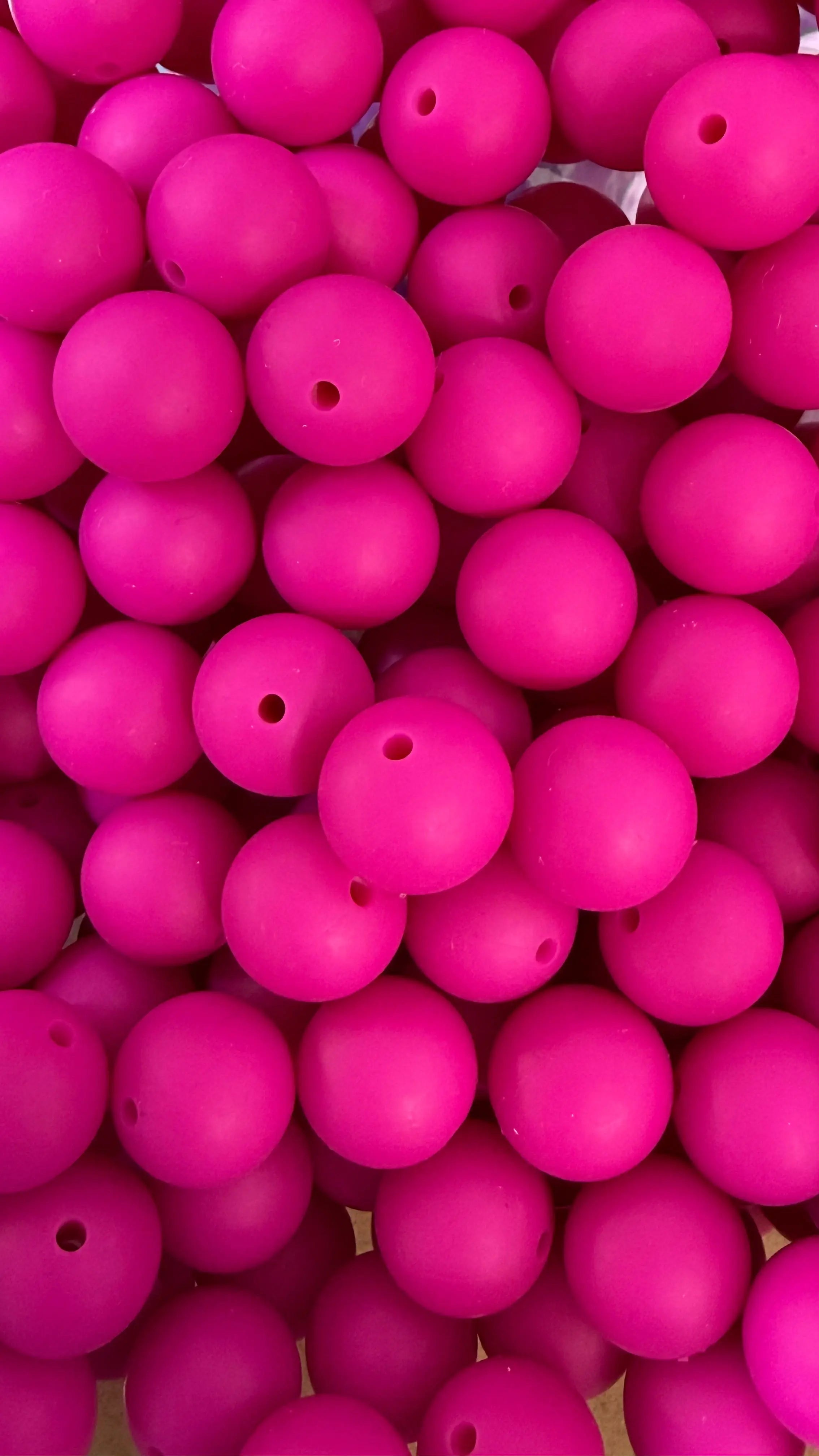 15mm Solid Silicone Beads- Hot Magenta K's Krafty Barn