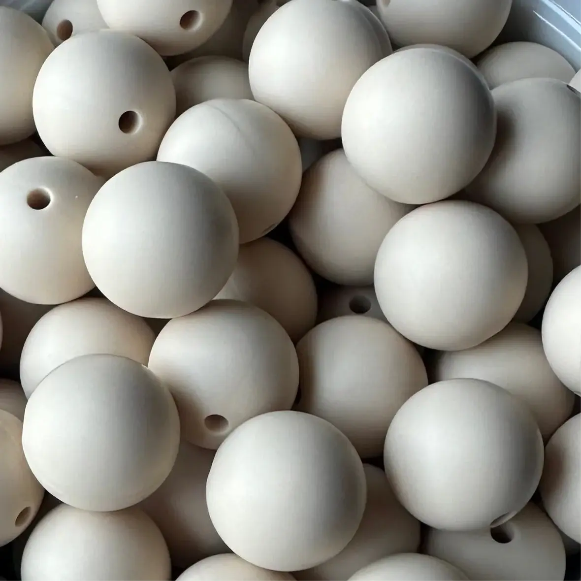15mm Solid Silicone Beads-Ivory K's Krafty Barn