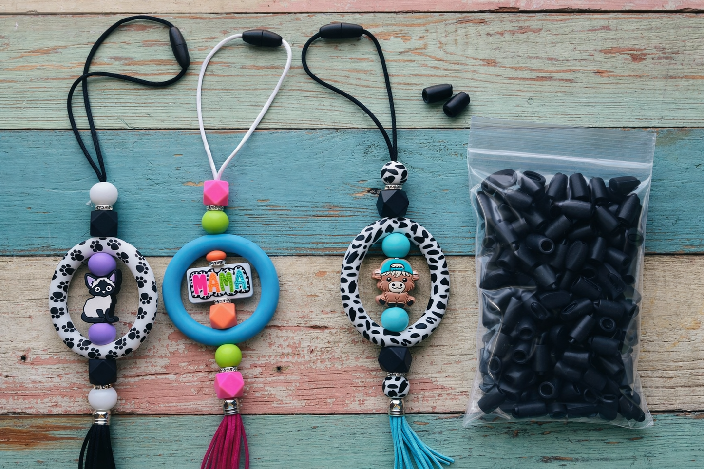 Black Breakaway Clasp Connectors – 100pcs (50 Pairs) for Car Charms, Lanyards, Necklaces & Crafts