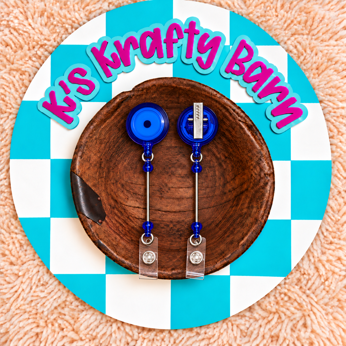 Beadable Bar Badge Reels with Lobster Clip