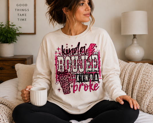 Kinda Boujee Kinda Broke Crewneck K's Krafty Barn
