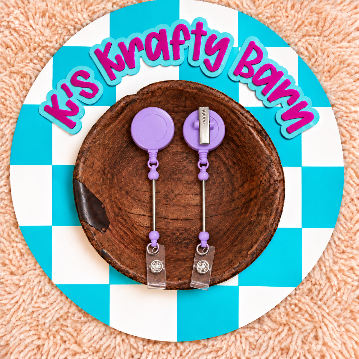 Beadable Bar Badge Reels with Lobster Clip