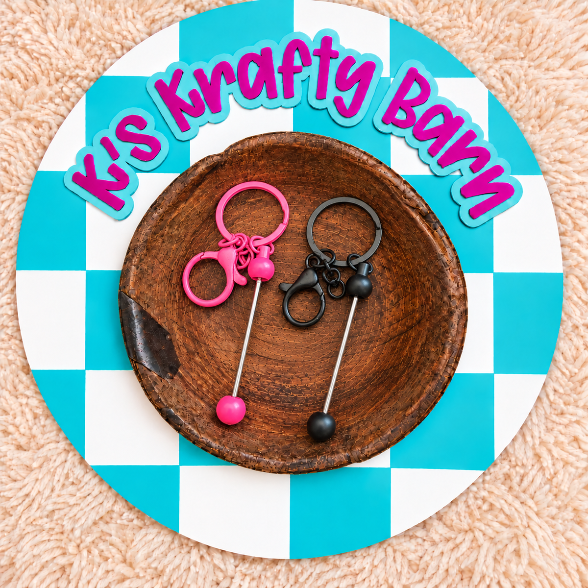 Beadable Bar Keychains for DIY Bead Crafts