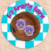 Spooky Halloween Potion Bottle with Purple Bow Silicone Focal Bead