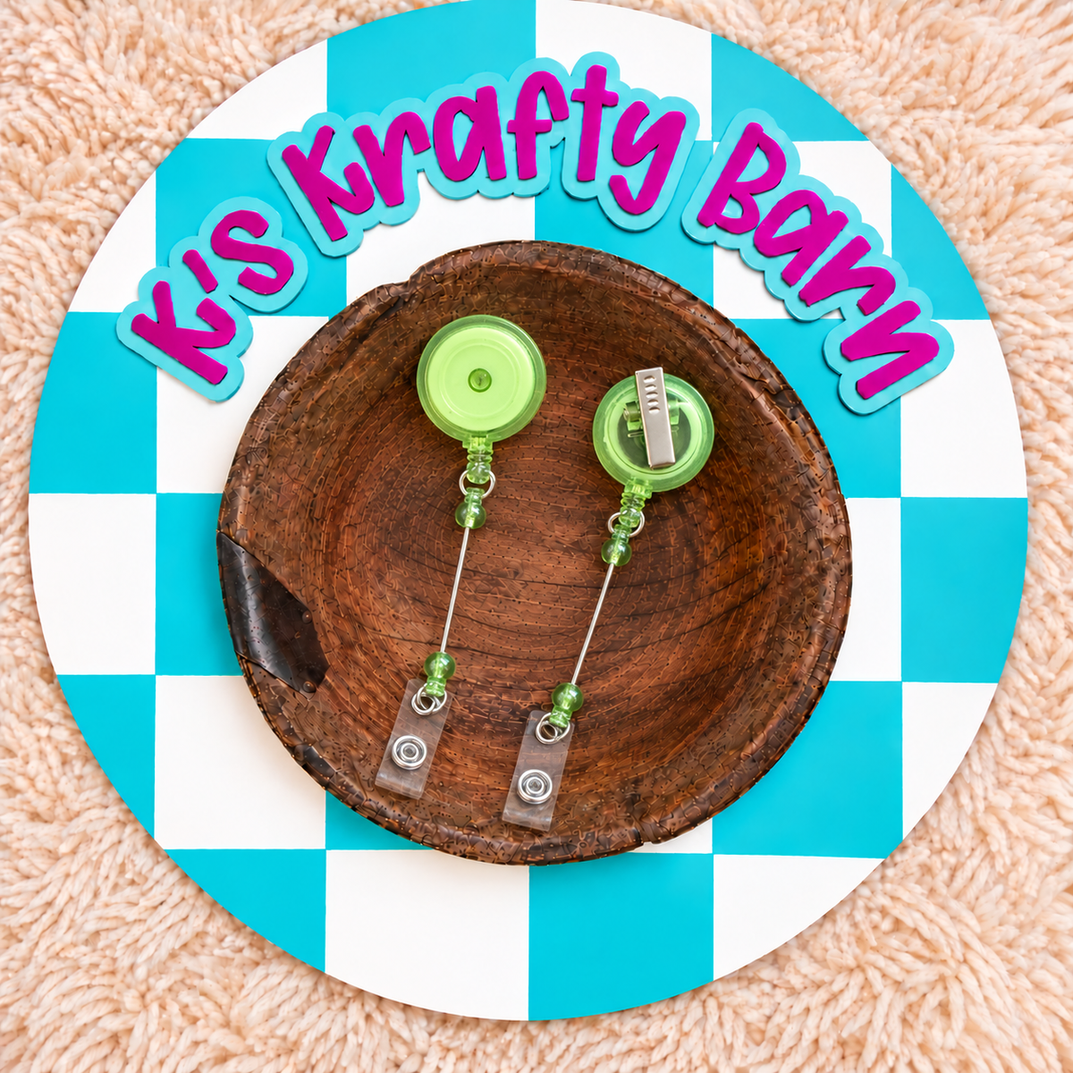 Beadable Bar Badge Reels with Lobster Clip