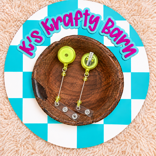 Beadable Bar Badge Reels with Lobster Clip