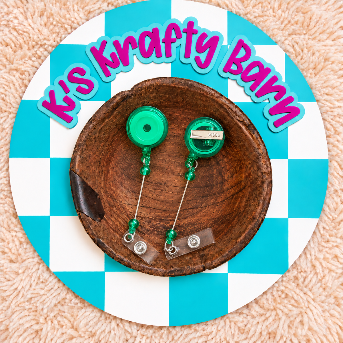 Beadable Bar Badge Reels with Lobster Clip