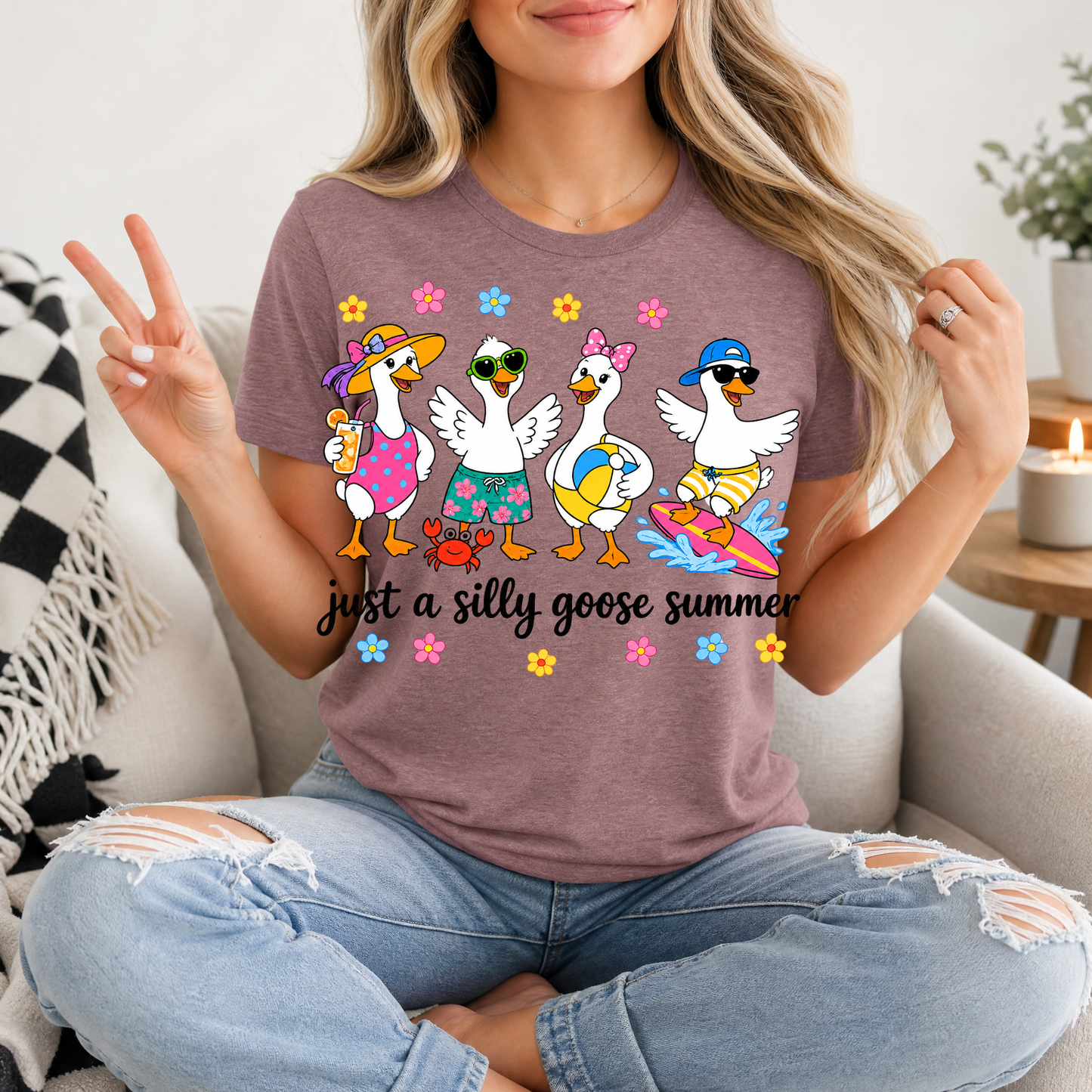 Just A Silly Goose Summer Premium Graphic Tee