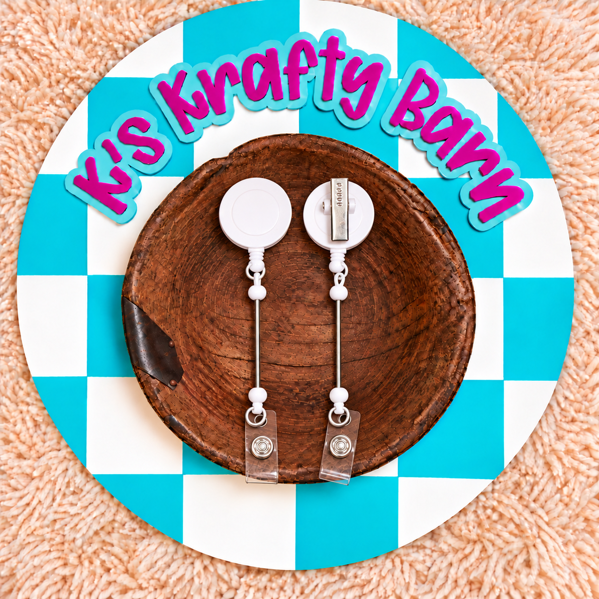 Beadable Bar Badge Reels with Lobster Clip