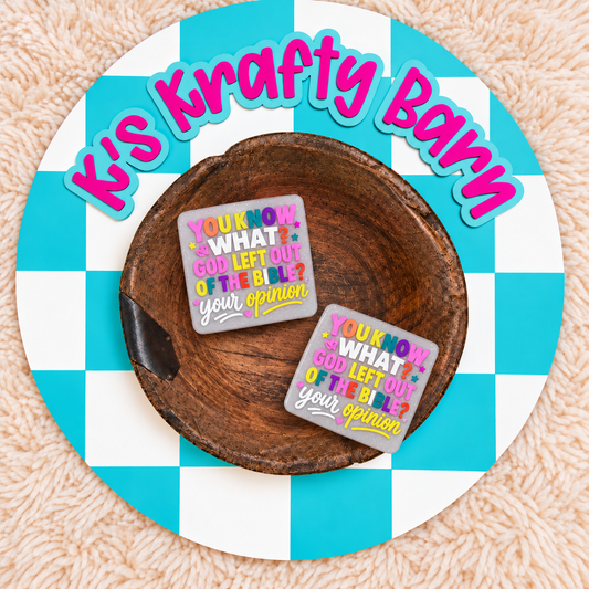 God Left Out Your Opinion Silicone Focal Bead - White | Exclusive