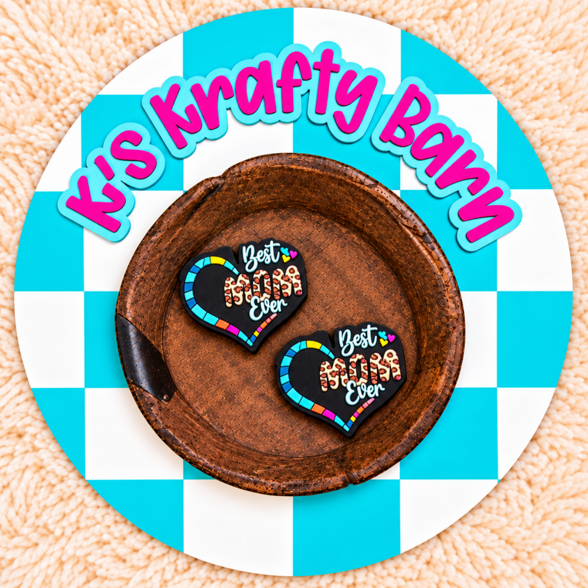 Best Mom Ever Heart Silicone Focal Bead