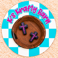 Black Cross With Pink Jesus Silicone Focal Bead