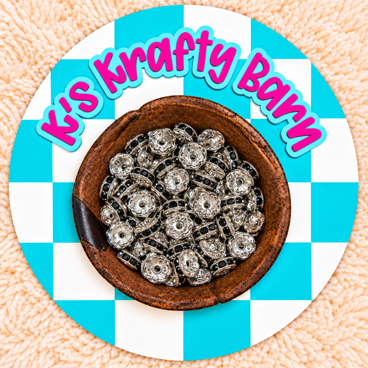 Black Rhinestone Spacer Mix for Beadable Pens | Small Hole