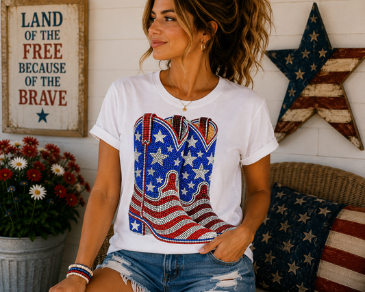 Rhinestone boots Graphic Tee