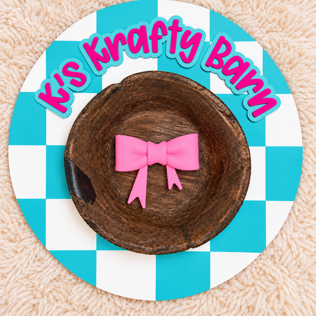 Bubblegum Pink Bow Silicone Focal Bead
