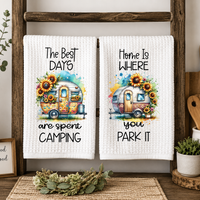Camper Waffle Weave Kitchen Towel