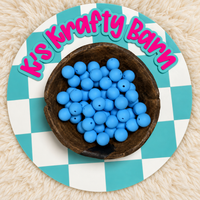 Carolina Blue 15mm Solid Silicone Beads