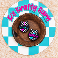 Checkered Wifey Silicone Focal Bead