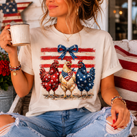 Brushstroke Chicken Trio USA Graphic Tee