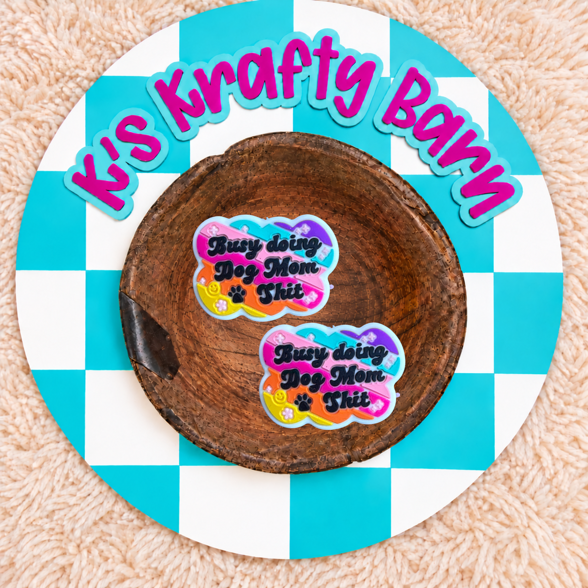 Busy Doing Dog Mom Shit Silicone Focal Bead