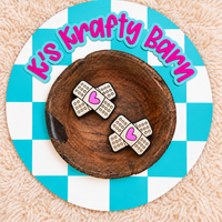 Double Bandaid Heart Silicone Focal Bead