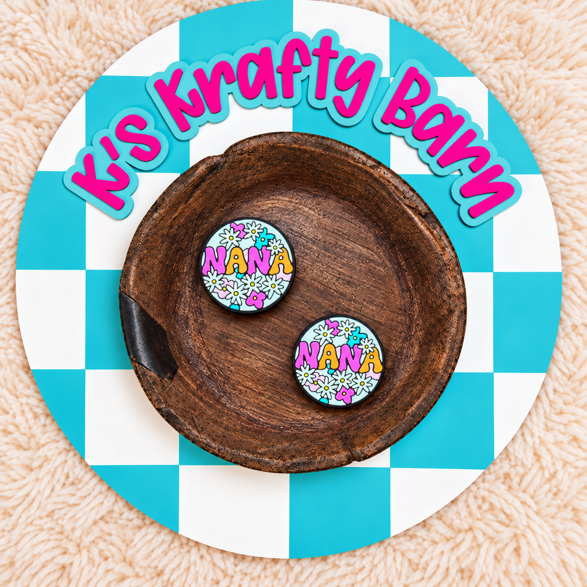 Floral Nana Silicone Focal Bead
