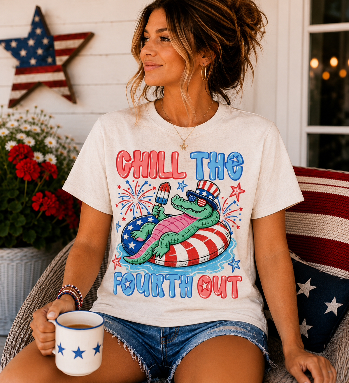 Chill The Fourth Out Gator Tank Top