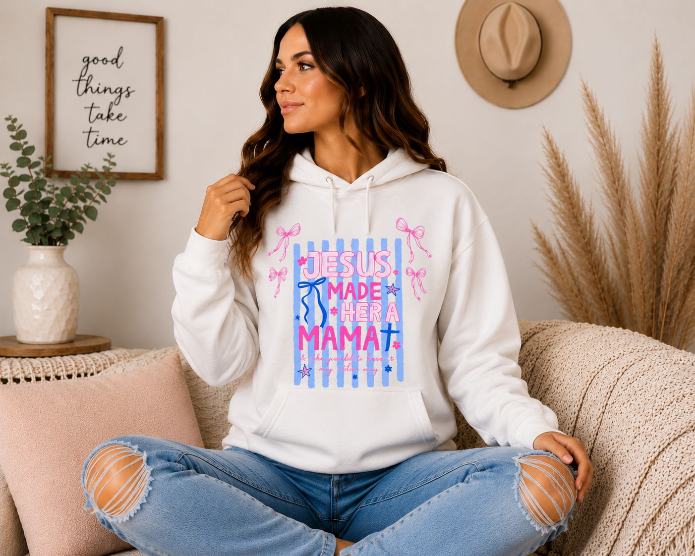 Jesus Made Her A Mama Hoodie K's Krafty Barn