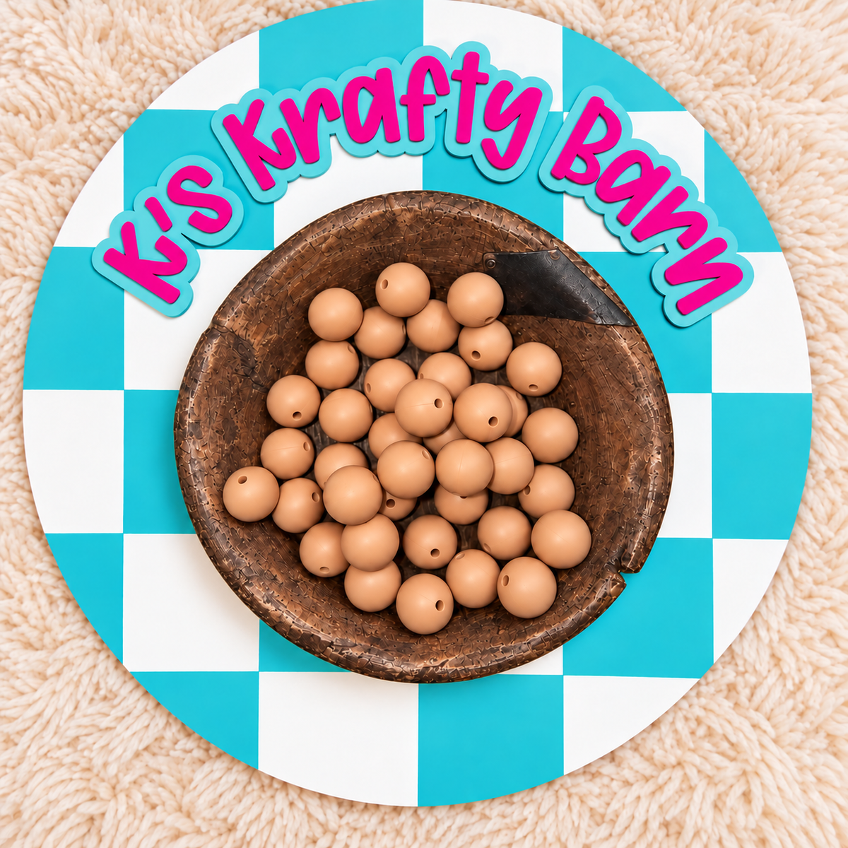 Latte 15mm Solid Silicone Beads
