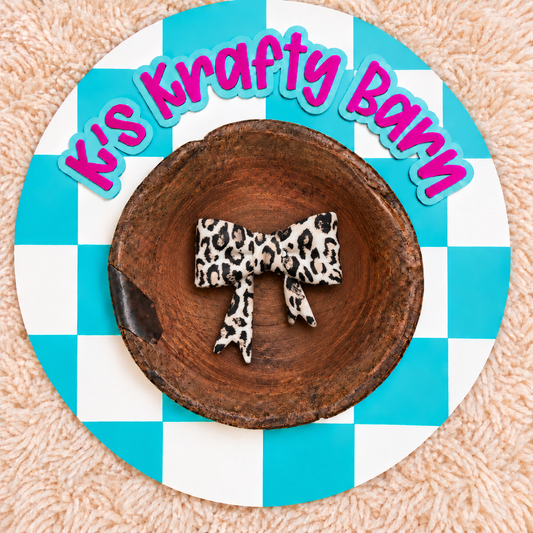 Leopard Luxe Bow Silicone Focal Bead
