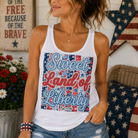 Floral Sweet Land Of Liberty Tank Top
